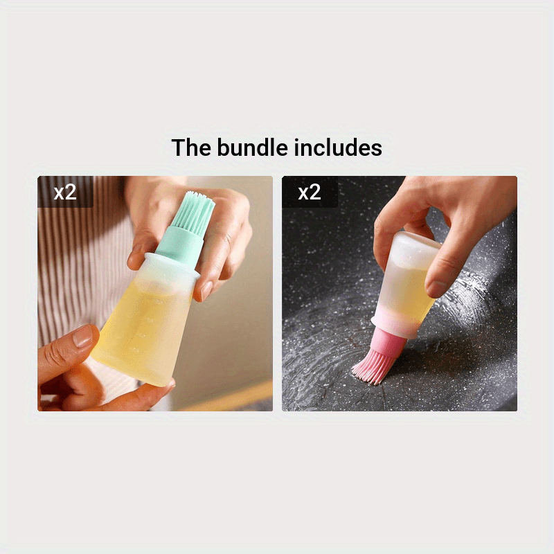 High-Temp Resistant Silicone Bbq Oil Brush With Dispenser - Outdoor Cooking Essential, Kitchen Gadget