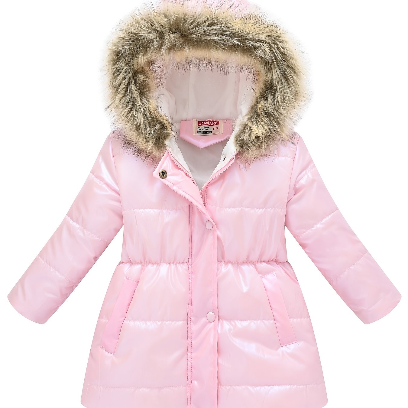 Winterjacke für Kinder im neuen Stil: Dicke, glänzende Kapuzenjacke für Jungen und Mädchen, mittellang
