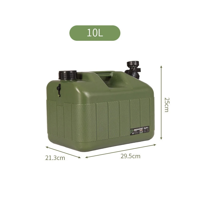 Desert&Fox Wasserbehälter mit Zapfhahn 10L/18L/25L PE Wasserspeicherbehälter Tragbarer grüner Eimer für Camping Wandern Picknick