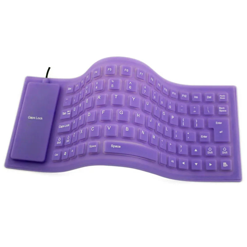 Gaming Keyboard 85-key Silicone Mute Soft Keyboard Folding Waterproof Keyboard Portable Mini Wired Keyboard Computer Keyboard