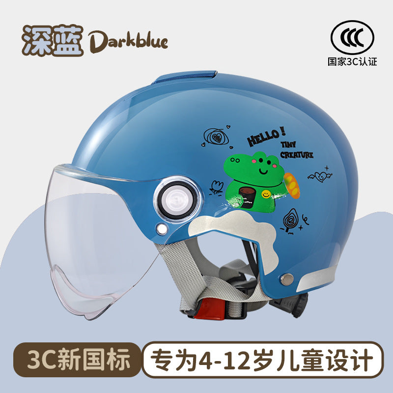New National Standard 3C Certified Electric Vehicle Kidsren's Helmet Safety Helmet Motorcycle Male and Female Baby Summer Kidsren's Helmet