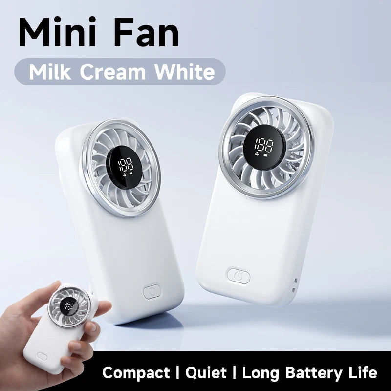 Portable Fan Mini Quiet Handheld Personal USB Rechargeable Fan Operated for Home Office Outdoor Travel, 1200mAh Hands Fans
