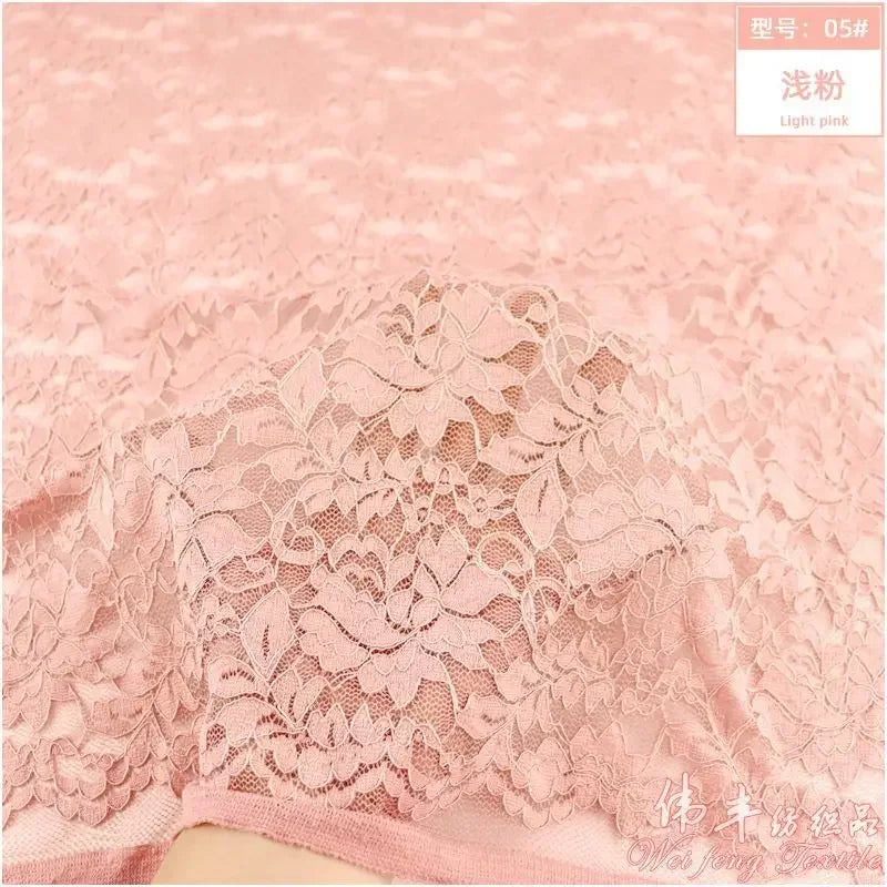 Lace Fabric Elastic By The Meter for Needlework Curtains Dresses Skirts Clothes DIY Sewing Comfortable Soft Cloth Red White Blue