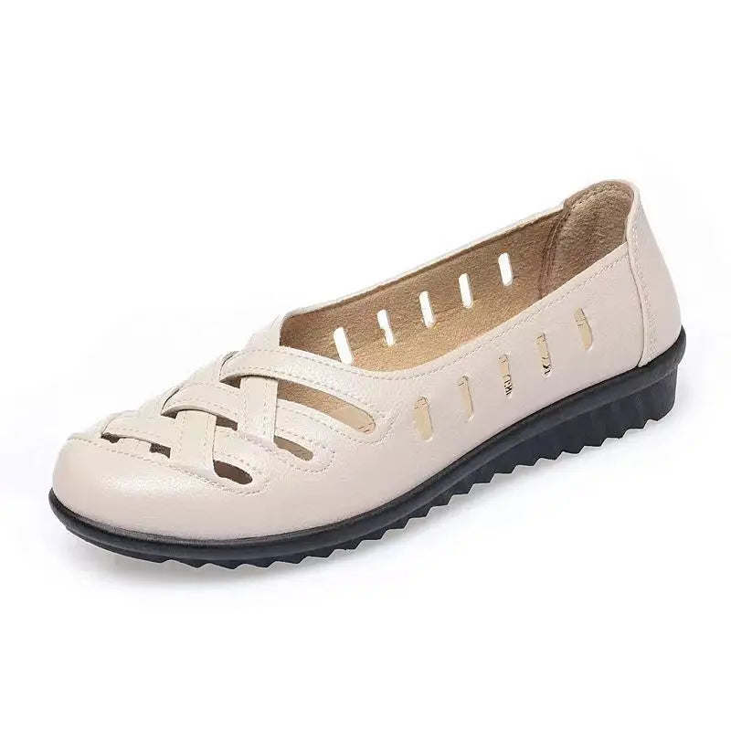 Flats Female Braided Shoes Summer 2024 New Arrival Leather Flats Woman MoccasinsLoafers Mom Casual Shallow Shoes Women