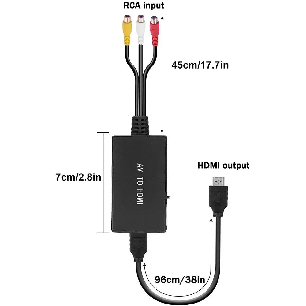 RCA to Converter Composite to Adapter Support 1080P PAL/NTSC for PS1 PS2 PS3 STB Xbox VHS VCR DVD Blue-Ray Player