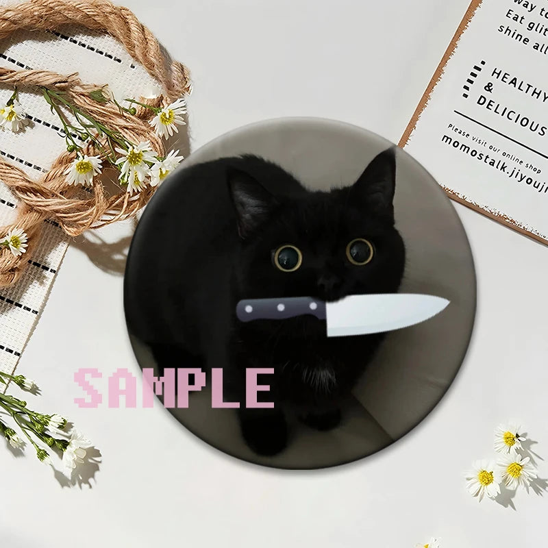 Cute Cats Meme Button Pins Funny Creative Animal Brooches Round Exquisite Tinplate Badge for Backpack Jewelry Accessories Gifts