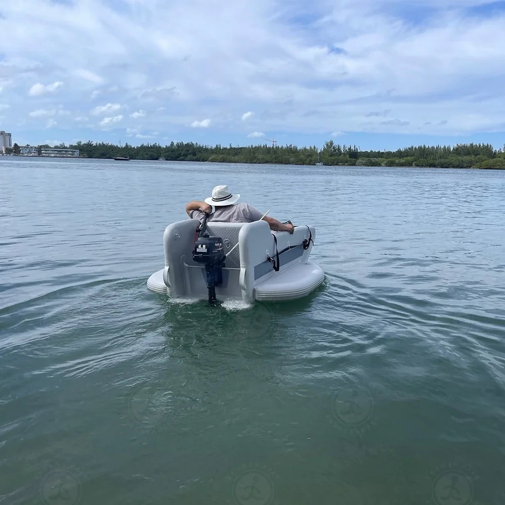 Inflatable Kart Boat Portable Inflatable Fishing Boat Watercraft With Engine Water Floating Entertainment