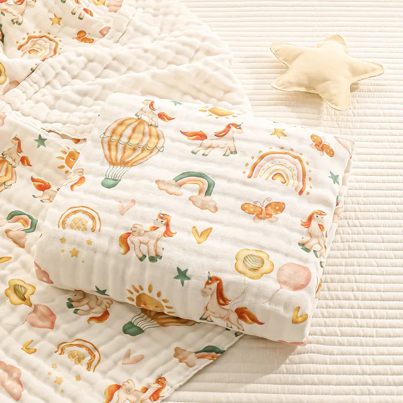 Cotton Baby Bath Towel 6 Layer Bubble Gauze Muslin Blanket Swaddle Wrap Infant Kids Bedding Newborn Stroller Blankets Baby Items