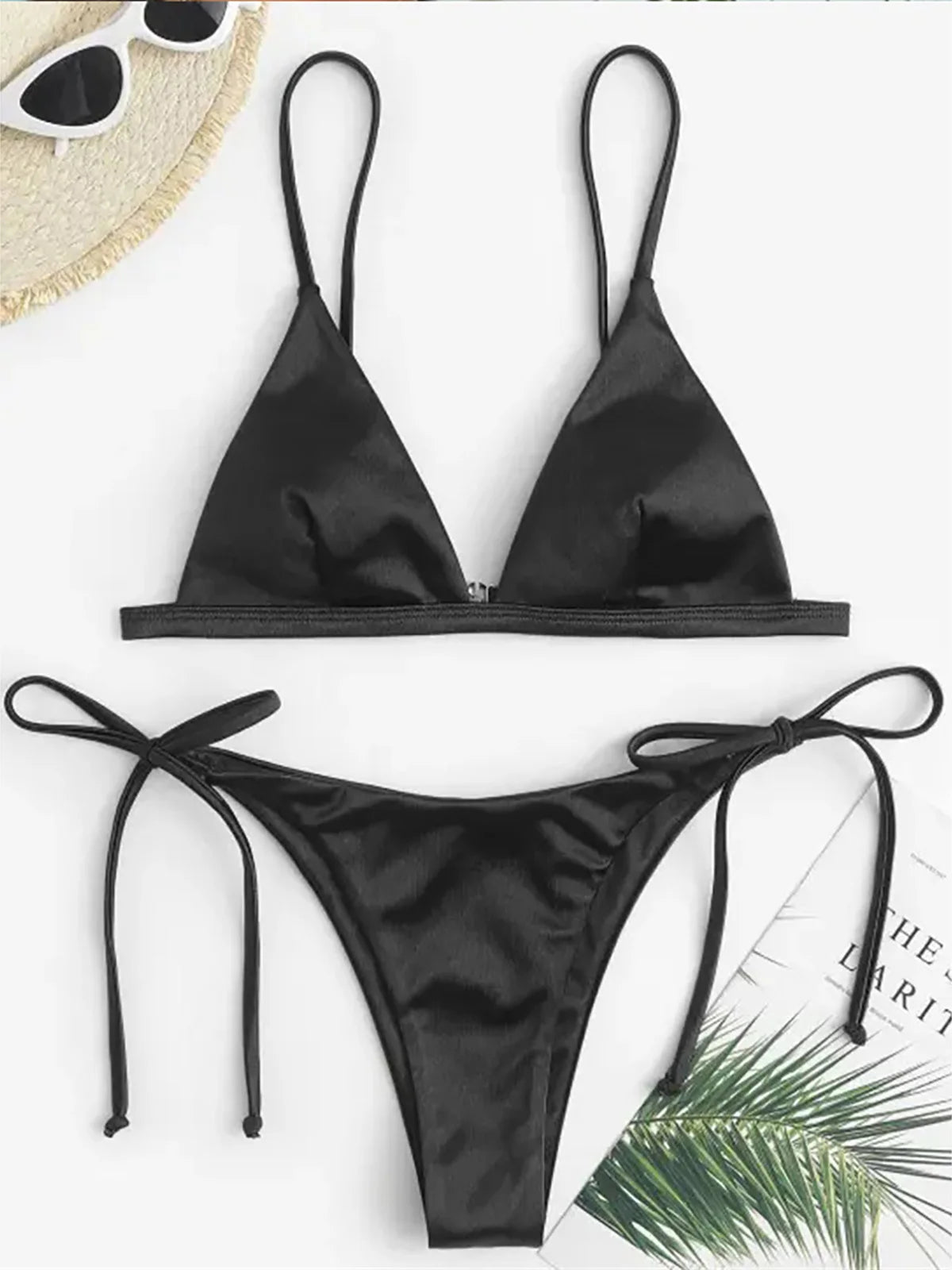 6 Colors Satin High Leg Cut Brazilian Bikini Women Swimwear Female Swimsuit Two-pieces Bikini set Bather Bathing Suit Swim K4964
