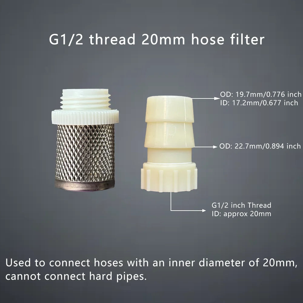 1 Set Hose Stainless Steel Filter 6mm 8mm 10mm 12mm 16mm 20mm for Fish Tank Aquarium Garden