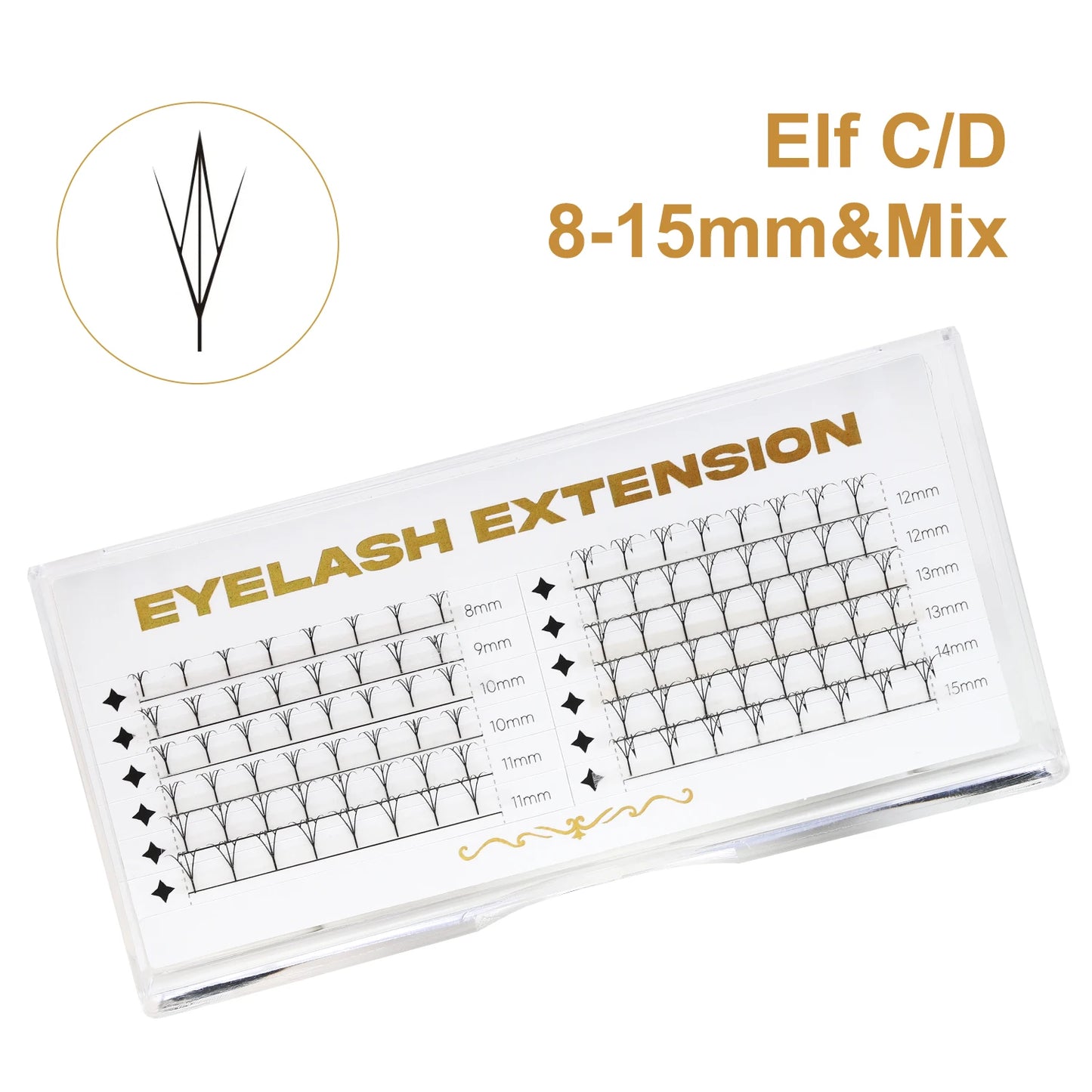 AGUUD Shiny Tinsel Manga Comic Spire Lash Glitter Color Anime Eyelash Extension Feather Shape Premade Fans Party Makeup Lashes
