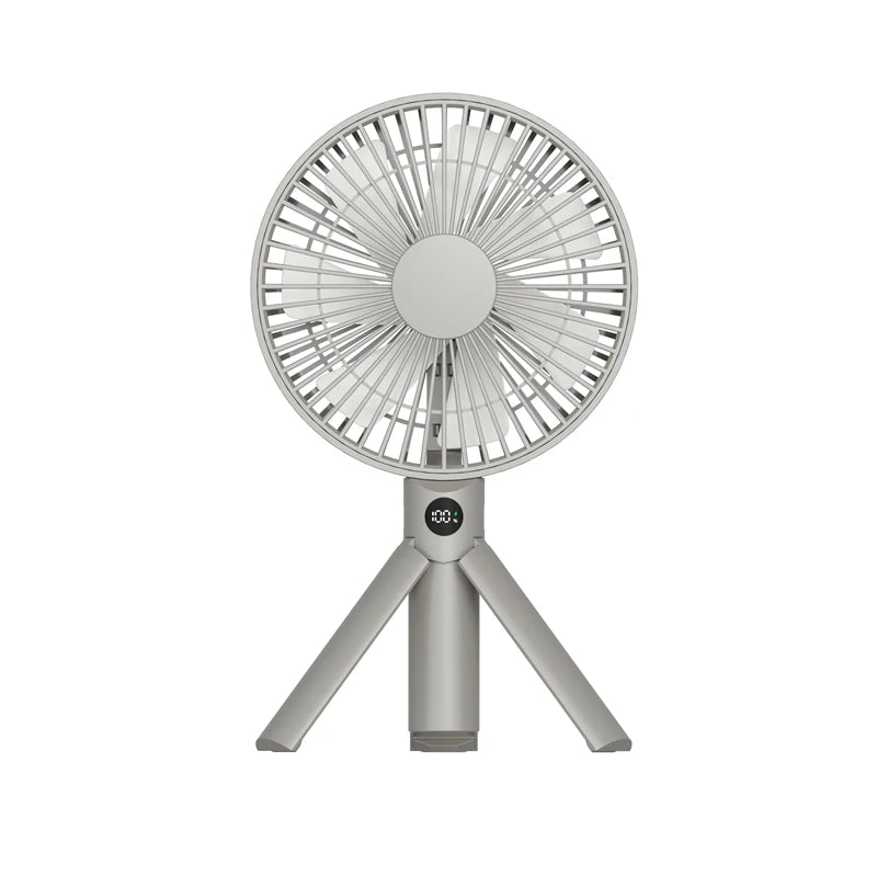 Portable Foldable Tripod Fan, Handheld Desk USB Rechargeable Mini Fan with 4 Speeds, 180 ° Adjustable for Camping, Office, Home, S