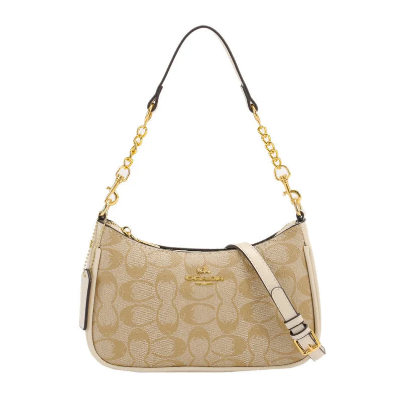 Women's Chain Bags PVC Geometric Print Handbag Shoulder Crossbody Bag Women's Underarm Bag Suitable For Daily Outfit Matching