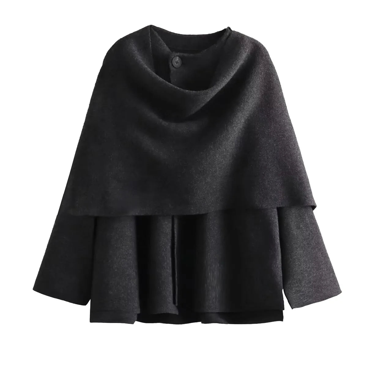 2025 Winter Female Scarf Coat Long Sleeve Knitted Asymmetric Jackets For Women Streetwear Causal Women Coats