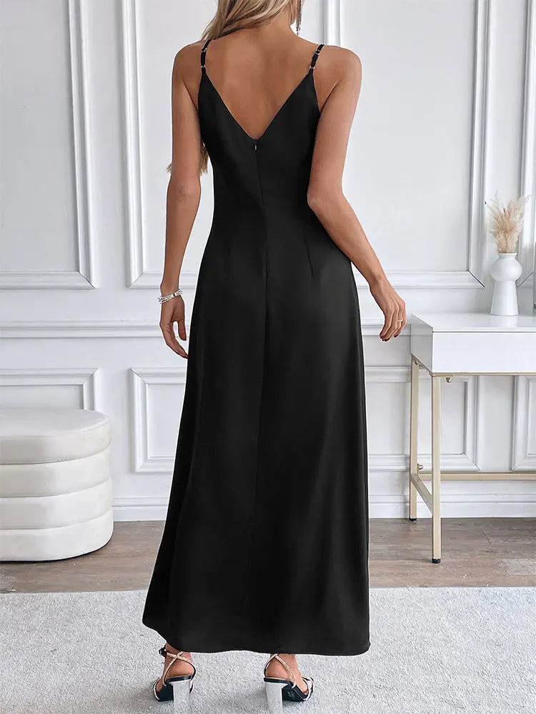 COOL BABES-2 Women's Maxi Dresses New Summer Black Sexy Deep V-neck Sling Backless Dress Female High Quality Slim Dress Clothing