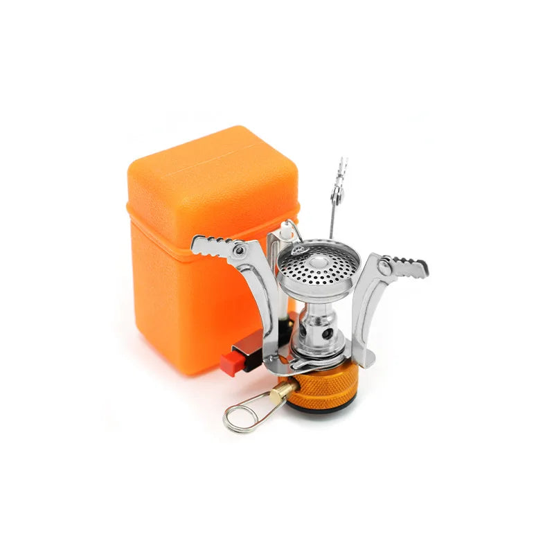 Mini Integrated Camping Stove, Portable Burner with Electronic Ignition, Compact Outdoor Cooking Stove for Camping Picnic