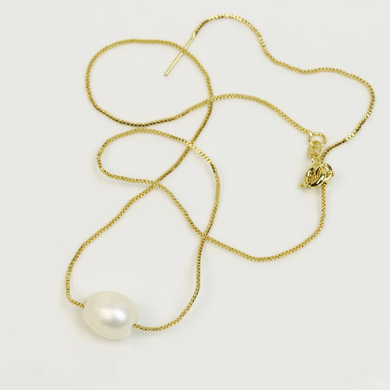 10 Pcs Box Chain Necklace Natural Pearls pendant necklace long necklace Elegant jewelry Women necklace 90088