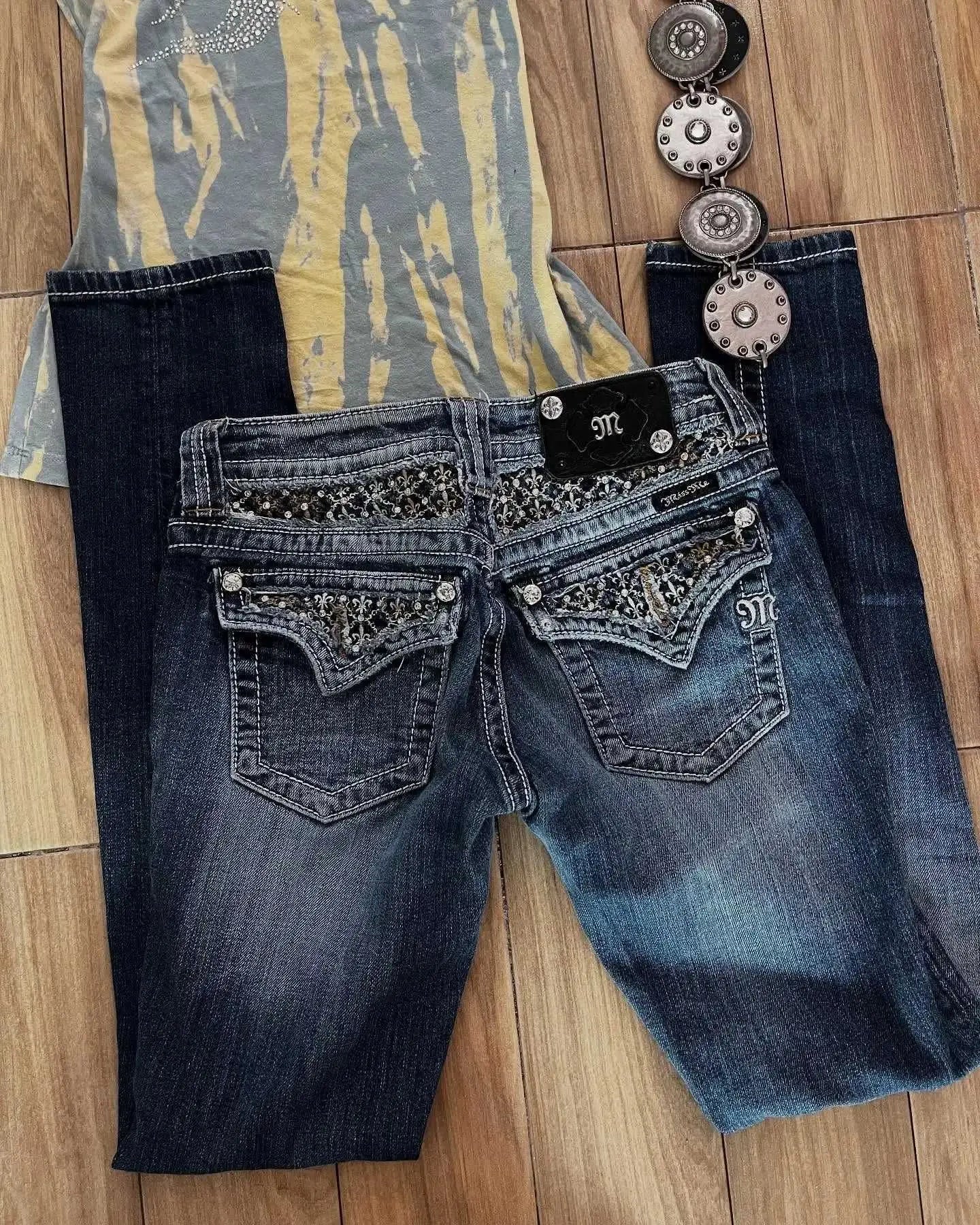 European and American Fashion Simple Stretch Jeans Women's Y2K New Fashion Harajuku Goth Sexy Slim Casual Joker Pants Streetwear