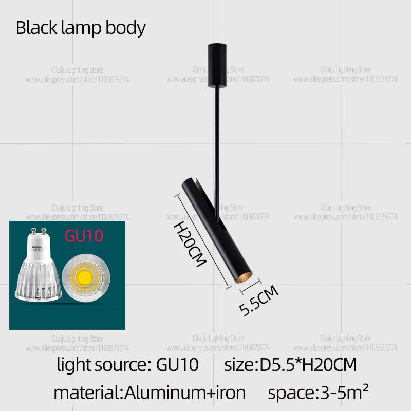 LED Chandelier With Adjustable Angle Spotlight Coffee Shop Restaurant Decoration Ceiling Light Minimalist Bedroom Bedside Lamp