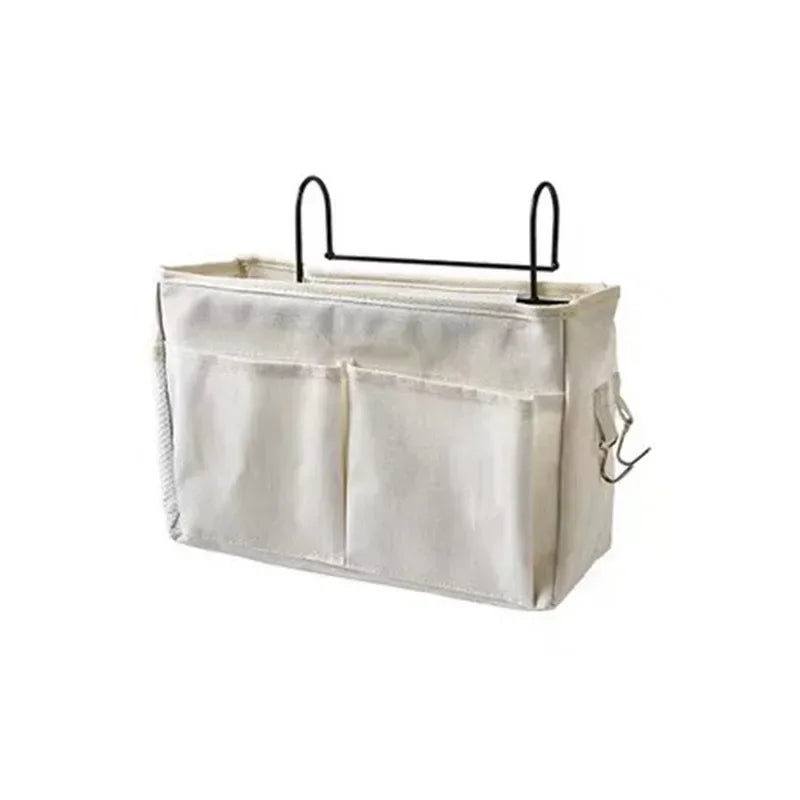 Bedside Storage Bag Dormitory Hanging Storage Pouch Multi-Functional Sundry Canvas Organizer Bedroom Magazine Storage Mommy Bag