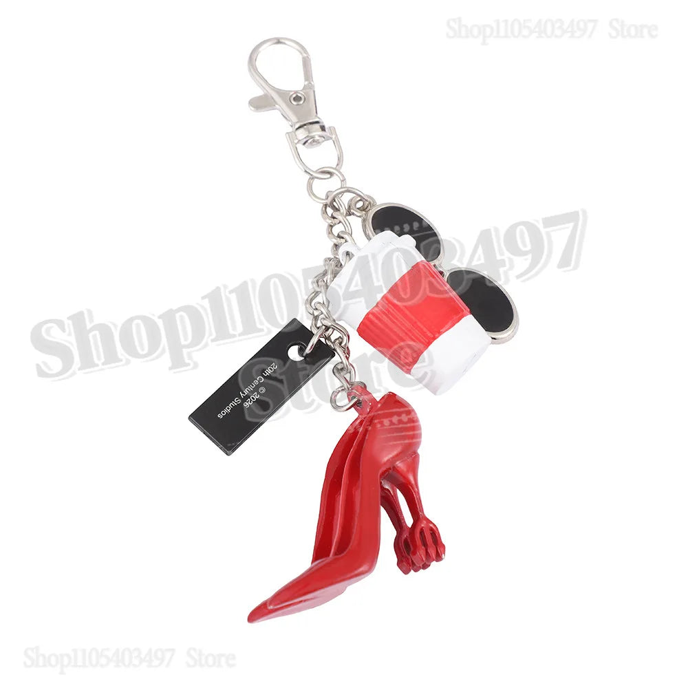 The Devil Wears Pa-Prada-S 2 Movie Keychain with Sunglasses Coffee Cup & High Heels Charms Bag Accessory for Fans