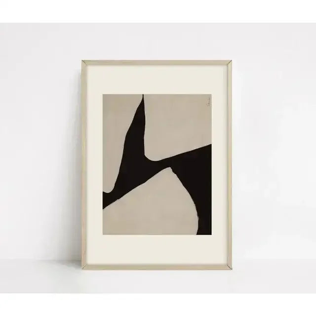 Modern Abstract Beige and White Canvas Painting Scandinavian Neutral Wall Art Print for Home Decor Art Gallery Poster