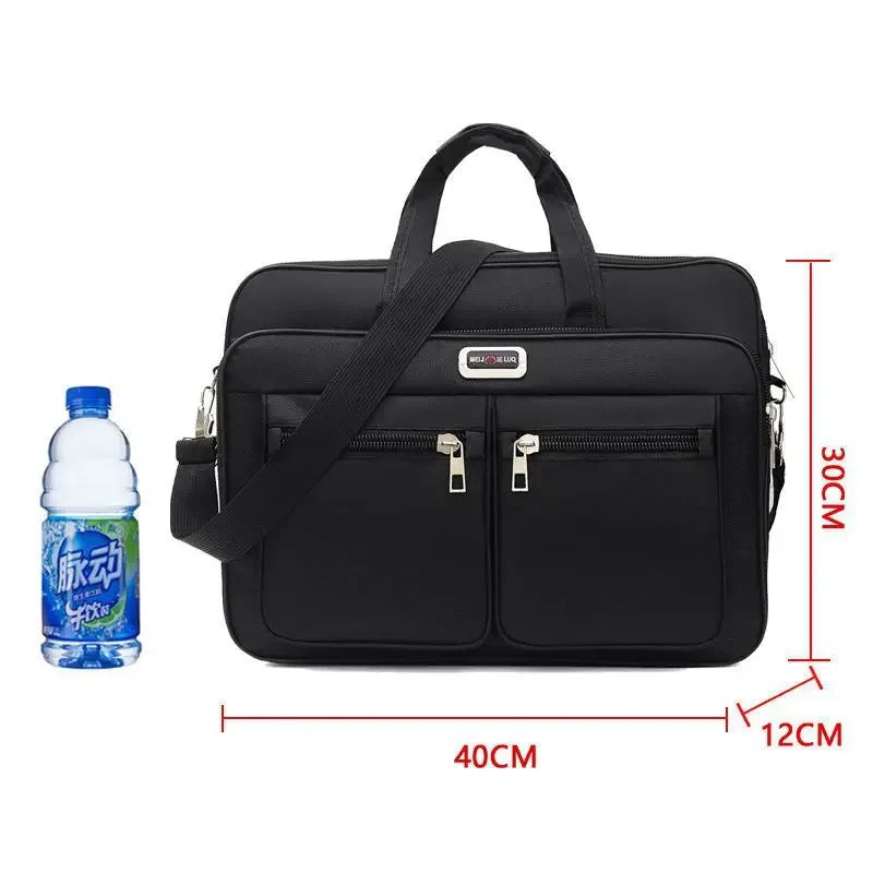 Einfache Business-Aktentasche für Herren, ideal für Laptops bis 15,6 Zoll, große Kapazität, Schultertasche, Reisetasche, Messenger Bag