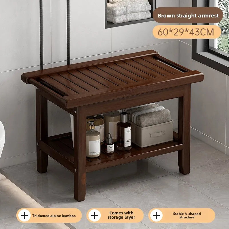 Bathroom stool, bath stool, Nanzhu bath stool, non-slip and waterproof, shoe change stool