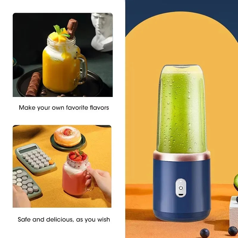 Portable Fruit Juice Blenders Summer Personal Electric Mini Bottle Home USB 6 Blades Juicer Cup Machine For Kitchen