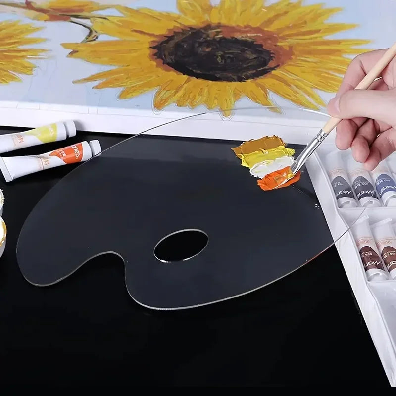 1Pcs Transparent Palette Acrylic Palette Fine Arts Oil Painting Palette Gouache Acrylic Painting