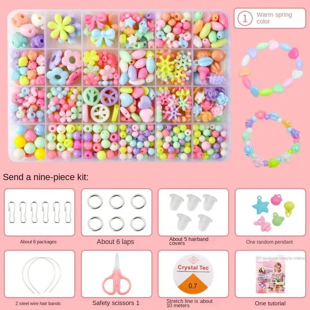 Arts Crafts DIY Handmade Beaded Kit Jewelry Set Handmade Kit for Make Bracelets Beads Creative DIY Beads for Children Girl