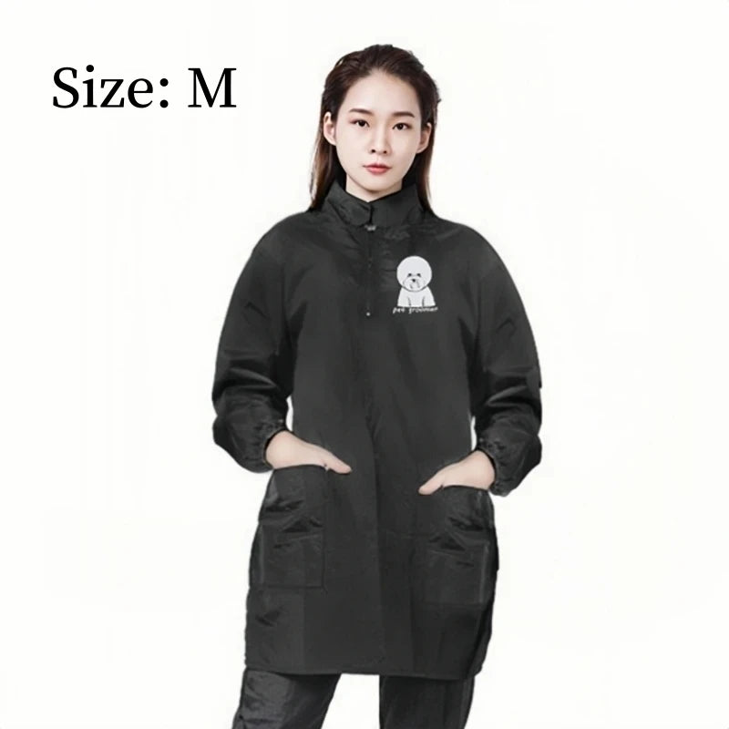 Long Style Pet Dog Grooming Clothing Pet Shop Groomer Uniform Waterproof Anti Hair Working Clothes Hair Salon Hairdresser's Robe