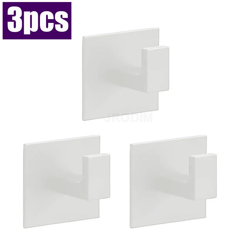 4/1pcs Bathroom Adhesive Wall Black Robe Hooks Towel Hook Coat Holder Keys Clothes Hanger Bathroom Kitchen Hardware Accessories