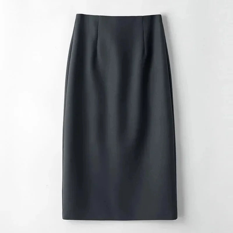 2026 Elegant A Line Long Skirts Women Spring Summer Faldas Fashion High Waist Office Lady Back Slit Mid-Length Pencil Skirts