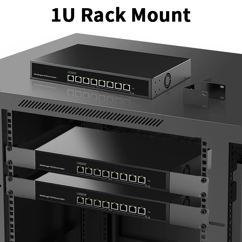 GoodTop 8 Port 10Gb Web Managed Ethernet Switch 10G Network Switch Homelab Network Hub Internet Splitter LACP/VLAN/DHCP Client
