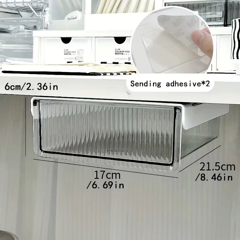 Desk drawer organizer, hidden storage drawer under the desk, suitable for organizing stationery in home offices