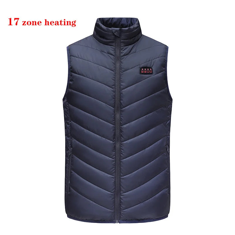 17/13/9 Bereiche USB-Heizjacke Herren Damen Elektrische Heizweste Heizweste Beheizbarer Bodywarmer USB-Innenheizweste Veste