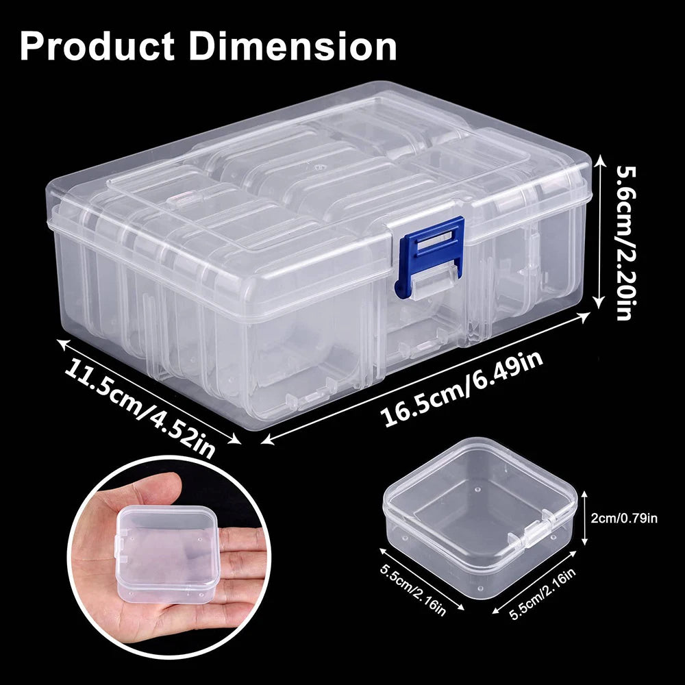 Clear Plastic Storage Box, Handmade Material, Beading, Art, DIY Crafts, Jewelry Supplies, 12, 14, 15, 1 Pc