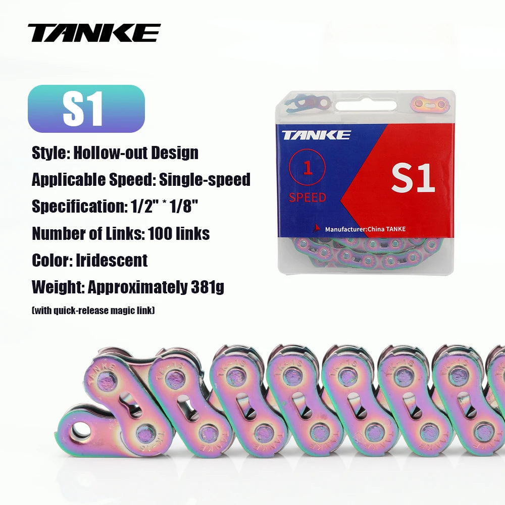TANKE Single Speed Bike Chains 1 Speed Mountain Bicycle Chain 100L MTB Single Speed Cycling Accesories BMX Current