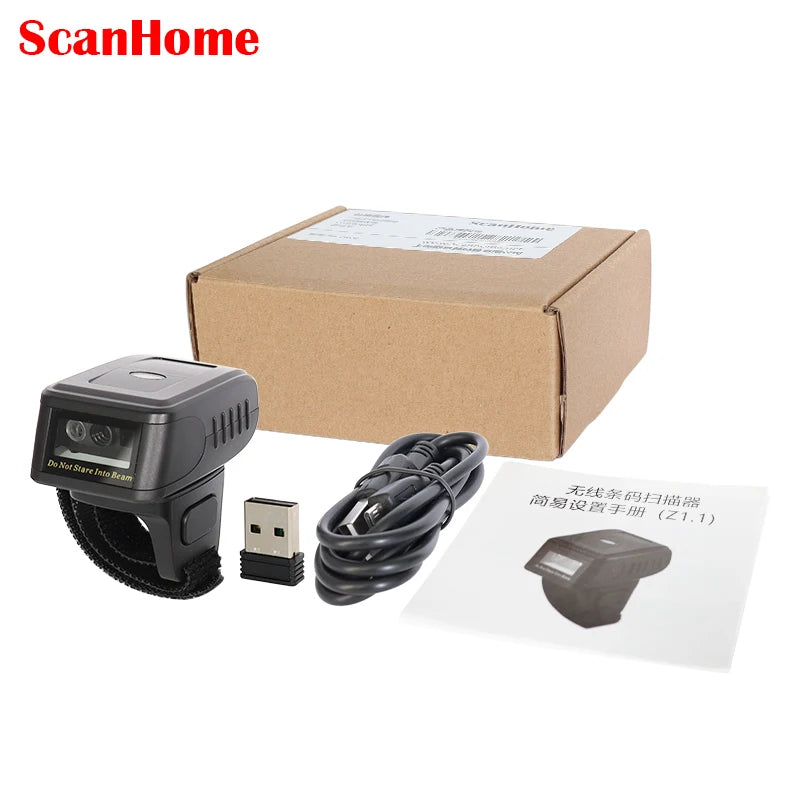 ScanHome Blue tooth Ring Scanner Wireless scanner Hands-Free Wired MINI Scanner Reader Code Scanning Machine SH-2400