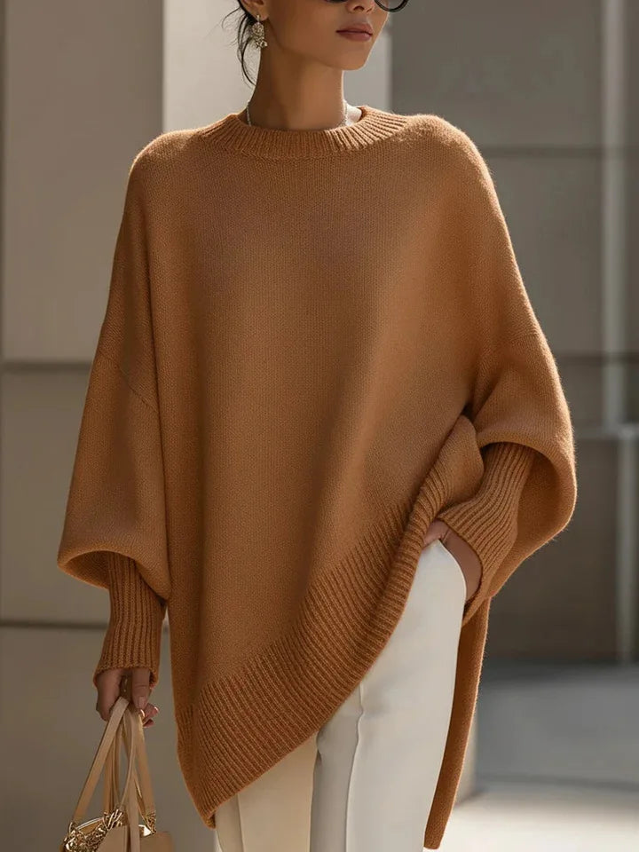 LEOSOXS 2025 Autumn/winter Cashmere Casual Round Neck Pullover Knitted Sweater for Women Loose and Lazy Style Solid Color Tops