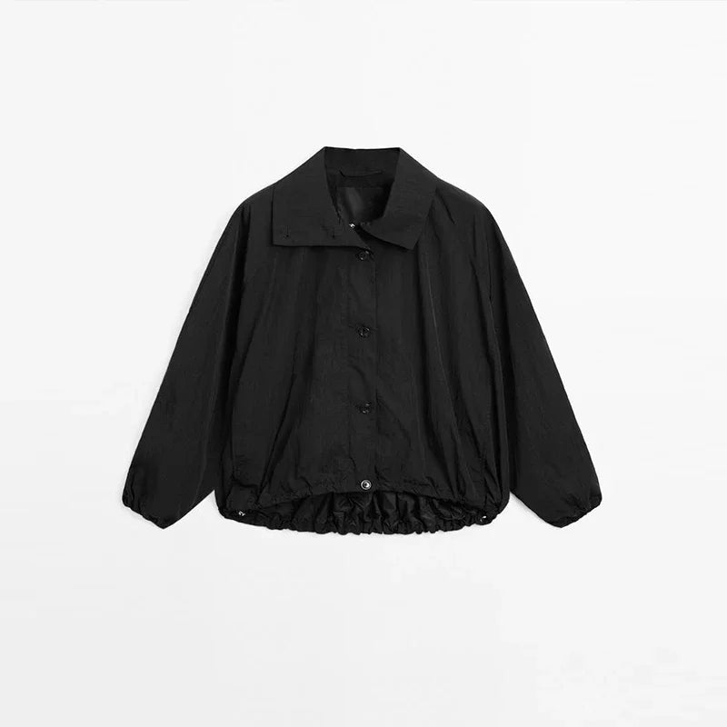 Casual Lightweight Jackets Women Solid Zipper Single Breasted Long Sleeve Loose Coats Female 2025 Autumn Fashion Outwear Lady