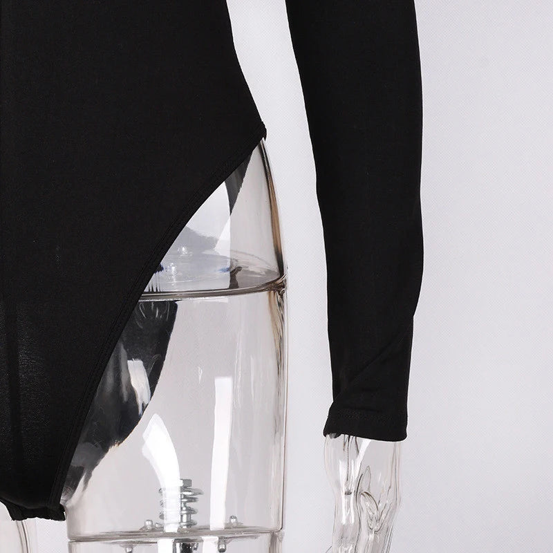 long sleeve zipper high neck bodycon sexy body autumn winter women fashion bodysuit women Fashion Streetwear Outfits Overalls