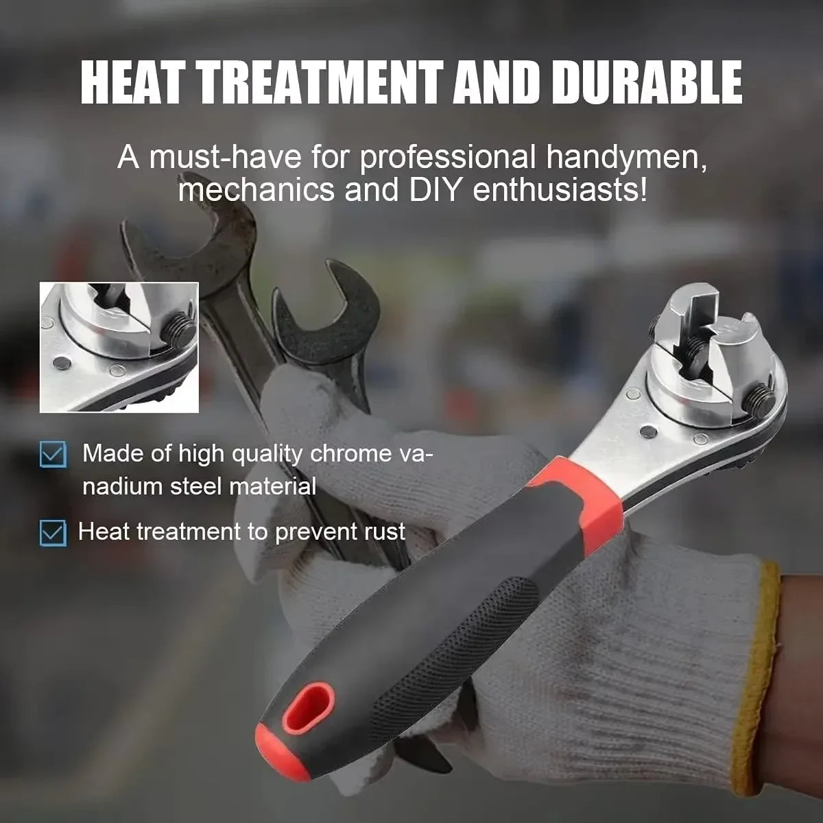 Ratchet Wrench Adjustable Ratchet Wrench 6-22mm Wrench Repair Quick Release Combination Wrench Replacement Accessories