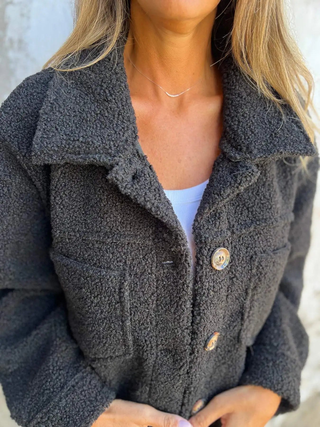 2025 Autumn Winter Clothes Women Lapel Single-breasted Lapel Jacket Solid Color Fashion New in Outerwears Pockets Coat Chic Tops