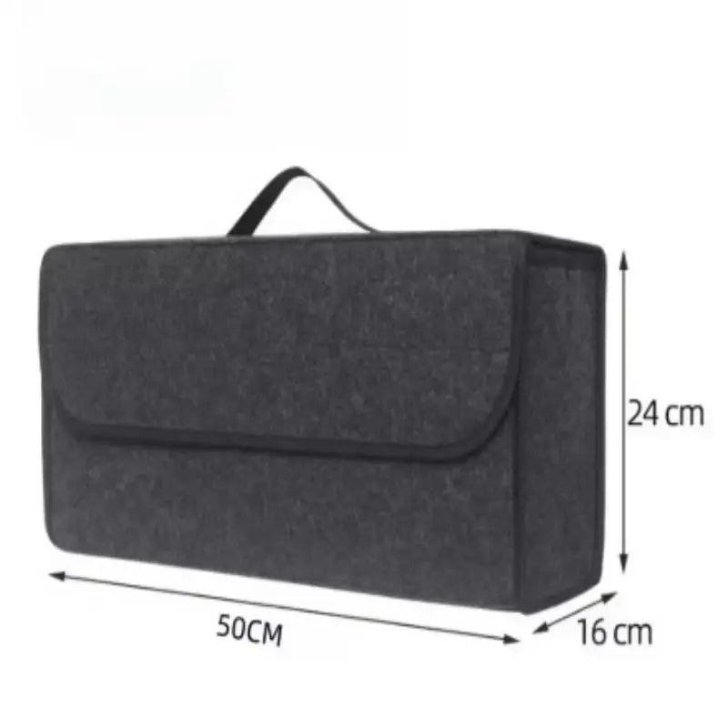 Anti-slip car trunk organizer - large capacity storage box made of soft felt material space-saving car accessory