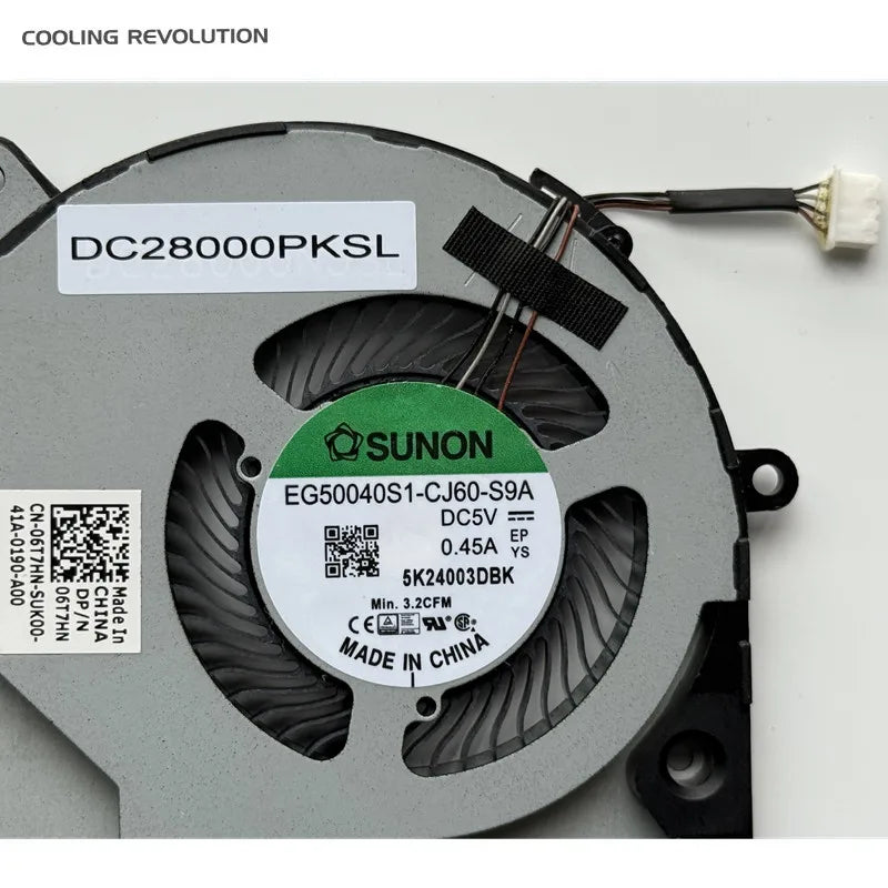 New Original Laptop CPU Cooling Fan For DELL Latitude 15 5510 Precision 3550 EG50040S1-CJ60-S9A DC5V 0.45A DC28000PKSL 06T7HN