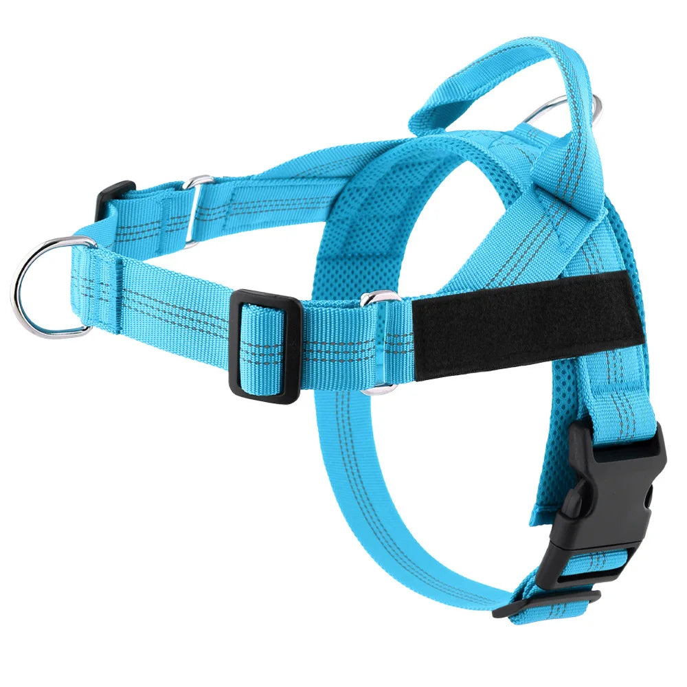 Anti-Pull Dog Chest Harness Adjustable Reflective Nylon Pupoy Vest with Dual D-Ring Breathable Mesh Walking Harness Pet Supplies