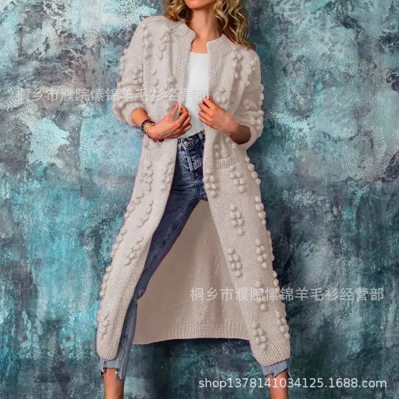 Sweater Woman Spring Autumn 2025 Solid Color Long Knitting Cardigan Sweater Coats Women Clothing Casual Tops Fashion Sweaters
