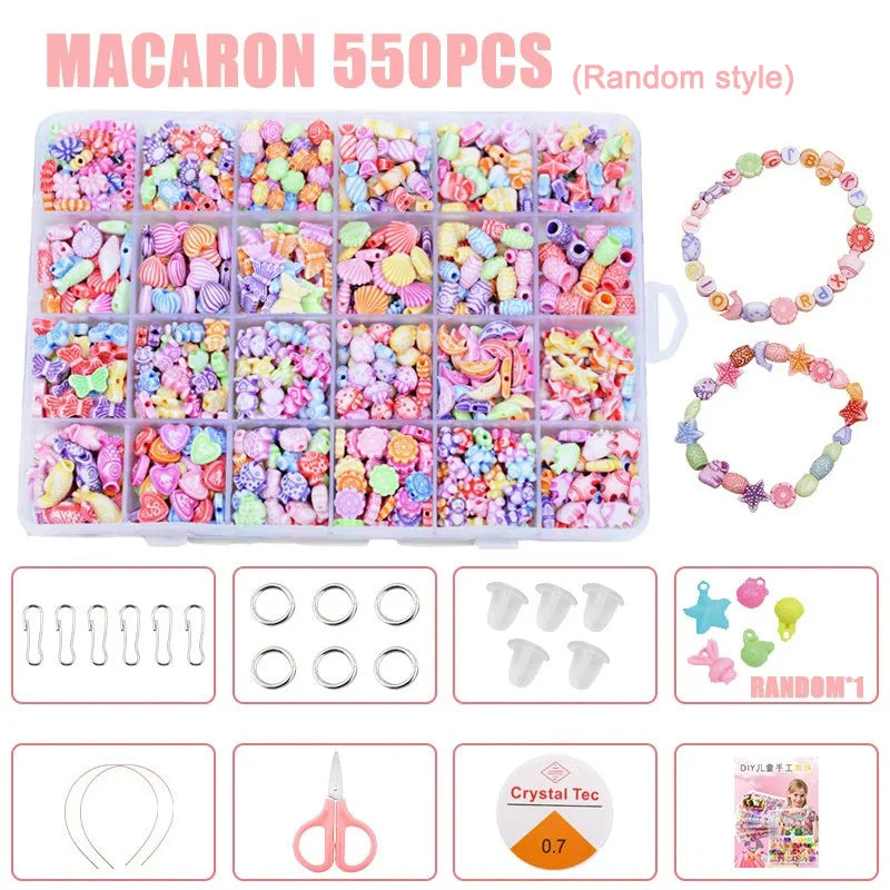 Girls DIY Bead Set Jewelry Making Kit for Kids Girl Pearl Beads for Bracelets Rings Necklaces Creativity Kits Art Craft